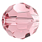 Preciosa&reg Crystal Beads, Czech Crystal, 451 19 602 Round, 70120 Light Rose, 5mm, Hole: 1mm