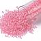 TOHO Round Seed Beads, Japanese Seed Beads, (191C) Pink Lined Crystal, 8/0, 3mm, Hole: 1mm, about 222pcs/10g