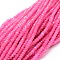 Dyed Natural Malaysia Jade Rondelle Beads Strands, Faceted, Deep Pink, 4x2~3mm, Hole: 1mm, about 110~115pcs/strand, 14 inch