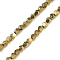 Electroplated Synthetic Non-magnetic Hematite Beads Strands, Polygon(Color Retention for 3 Years), Golden Plated, 4mm, Hole: 1mm, about 98pcs/strand, 15.55''(39.5cm)