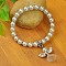 Lovely Wedding Dress Angel Bracelets for Kids, Carnival Stretch Bracelets, with Glass Pearl Beads and Tibetan Style Beads, White, 45mm