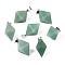 Natural Green Fluorite Pendants, with Platinum Plated Iron Findings, Bicone, 28~29.5x20x20mm, Hole: 4~5x6.5~7mm