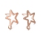 201 Stainless Steel Stud Earring Findings, with Horizontal Loop and 316 Stainless Steel Pin, Star, Real Rose Gold Plated, 15x13mm, Hole: 1.4mm, Pin: 0.7mm