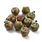 Natural Unakite Pendants, with Platinum Brass Loops, Apple, 14~15x14x14mm, Hole: 6x3mm