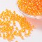 Eco-Friendly Transparent Acrylic Beads, Round, AB Color, Orange, 8mm, Hole: 1.5mm, about 2000pcs/500g