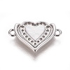 Brass Micro Pave Cubic Zirconia Links BSHE-F012-07A-P-2