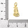 Brass Micro Pave Cubic Zirconia Charms KK-C139-16G-3