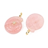 Natural Rose Quartz Pendants G-H353-02G-02-2