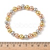 Brass Round Beaded Stretch Bracelets for Men Women BJEW-B148-05E-M-5