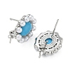 Brass and ABS Plastic Imitation Pearl Stud Earring Findings KK-C172-14B-P-2