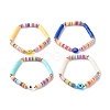 Handmade Polymer Clay Heishi Beads Stretch Bracelet BJEW-JB07372-1