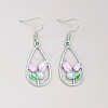 Alloy Enamel Teardrop & Tulip Dangle Earrings WG1F9CE-01-5