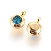 304 Stainless Steel Rhinestone Charms STAS-P237-10G-14-2