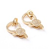Brass Micro Pave Clear Cubic Zirconia Lobster Claw Clasps ZIRC-I043-37G-2
