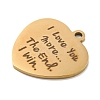 Valentine's Day PVD Vacuum Plating 201 Stainless Steel Pendants STAS-L079-24G-02-2
