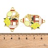Rack Plating Alloy Enamel Oval Connector Charms FIND-M020-07G-01-3