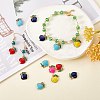 30Pcs 5 Colors Rack Plating Alloy Enamel Pendants ENAM-SZ0005-84-3