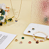 8Pcs 8 Styles Natural & Synthetic Mixed Gemstones Flat Round/Donut Charms G-FH0002-13-5