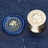 Golden Tone Round Wax Seal Brass Stamp Heads AJEW-S087-02G-07-1
