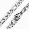 Non-Tarnish 304 Stainless Steel Figaro Chain Necklaces NJEW-H445-18P-2