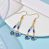 Glass Evil Eye Dangle Earrings EJEW-JE05485-2