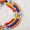 Candy Color Glass Seed Beads Stretch Anklets Set for Girl Women AJEW-SW00003-3