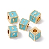 Rack Plating Brass Enamel Beads KK-B060-04G-06F-3