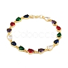 Brass Micro Pave Cubic Zirconia Link Bracelets BJEW-Z138-01G-4