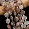 Natural Black Gold Rutilated Quartz Beads Strands G-C116-A182-01-1