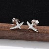 925 Sterling Silver Clear Cubic Zirconia Stud Earrings EJEW-Q032-01D-P-1