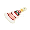Christmas Theme Spray Painted Alloy Enamel Pendants ENAM-Z020-01H-2