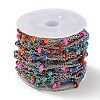 304 Stainless Steel Enamel Link Chains AJEW-Z028-09P-07-3