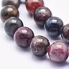 Natural Red Corundum/Ruby and Sapphire Beads Strands G-O166-04-6mm-3