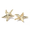Hammered Starfish Shape Brass Studs Earring EJEW-Z039-01G-2