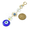Handmade Lampwork Evil Eye Pendant Decorations HJEW-JM01099-3