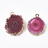 Natural Druzy Agate Pendants X-G-N325-04D-2