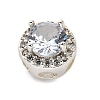 Brass Micro Pave Cubic Zirconia Beads KK-D408-11S-04A-2