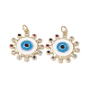 Brass Colorful Cubic Zirconia Pendants KK-E068-VA207-2-2
