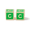 Rack Plating Brass Enamel Beads KK-B060-04G-02C-2