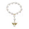 5Pcs Shell Pearl Round Beads Charm Bracelets BJEW-JB11228-2