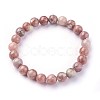 Natural Plum Blossom Jasper Beads Stretch Bracelets BJEW-F380-01-B08-2