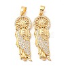 Brass Micro Pave Cubic Zirconia Pendants KK-P250-26G-1
