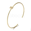 Rack Plating Brass Micro Pave Clear Cubic Zirconia Letter Open Cuff Bangles BJEW-A018-01G-E-1