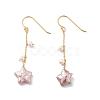 Star Natural Pearl Dangle Earrings EJEW-E303-07G-1