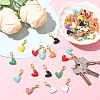 50Pcs 10 Styles Heart Alloy Enamel Pendant Decorations HJEW-YW00114-4