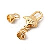 Brass Micro Pave Clear Cubic Zirconia Lobster Claw Clasps KK-U059-53G-2