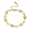 304 Stainless Steel Pave Clear Cubic Zirconia Link Chain Bracelets for Women BJEW-A169-11G-4