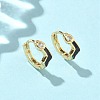 Brass Micro Pave Clear Cubic Zirconia Hoop Earrings EJEW-A132-12G-2