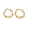 Rack Plating Brass Beaded Oval Hoop Earrings for Women EJEW-M209-05G-1