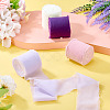 4 Rolls 4 Colors Frayed Polyester Ribbon OCOR-TA0002-87A-6